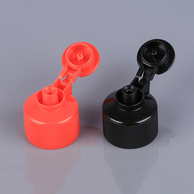 Şişeler için 24mm 28mm Plastik Flip Top Caps Kırmızı Siyah