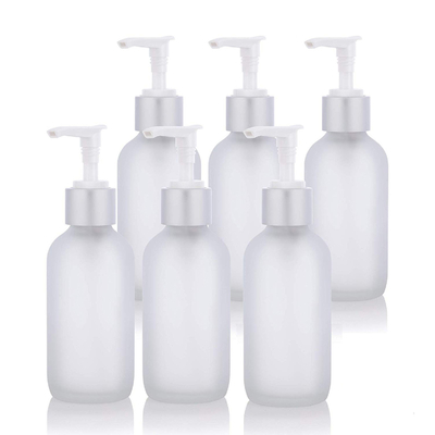 LinDeer Beyaz 100ml Buzlu Cam Pompa Losyon Şişesi ODM