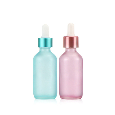 Yarı Şeffaf Mavi Pembe Cam Damlalıklı Boş Uçucu Yağ Şişesi 30ml