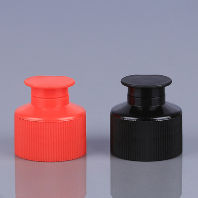 Şişeler için 24mm 28mm Plastik Flip Top Caps Kırmızı Siyah
