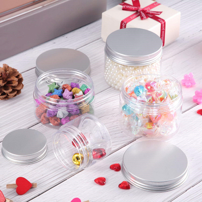 2.13 İnç Şeffaf Plastik 4 Oz Kapaklı Kapaklı Kozmetik Kavanoz Sızdırmaz