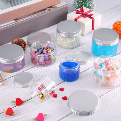 2.13 İnç Şeffaf Plastik 4 Oz Kapaklı Kapaklı Kozmetik Kavanoz Sızdırmaz