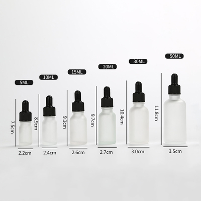 Çok Kapasiteli Buzlu Damlalıklı Cam Esansiyel Yağ Şişeleri 5ml 10ml