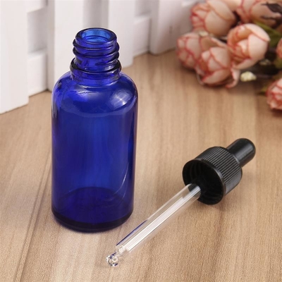 LinDeer Siyah Plastik Kapaklı 30ml Mavi Cam Damlalıklı Şişeler