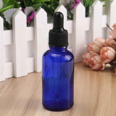 LinDeer Siyah Plastik Kapaklı 30ml Mavi Cam Damlalıklı Şişeler