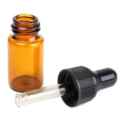 5ml Esansiyel Yağ Şişeleri Kahverengi Küçük Cam Damlalıklı Şişeler