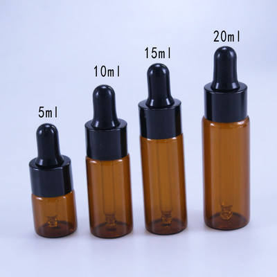 Esansiyel Yağ İçin Kozmetik 10ml 15ml 20ml Kahverengi Cam Damlalıklı Şişe