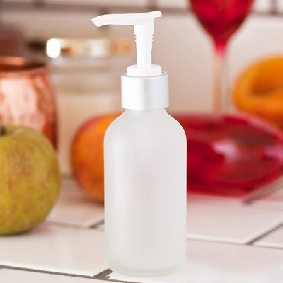 LinDeer Beyaz 100ml Buzlu Cam Pompa Losyon Şişesi ODM