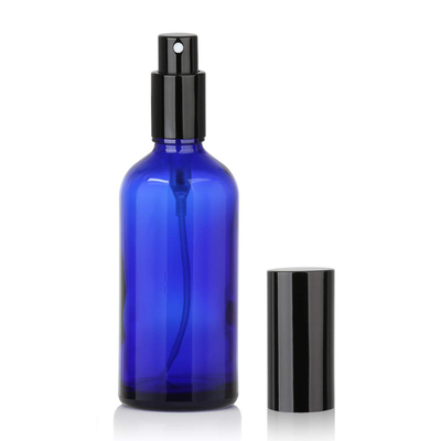 Siyah Mist Püskürtücü ile LinDeer 50ml Mavi Cam Pompa Kozmetik Sprey Şişesi